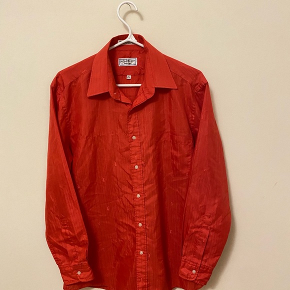 Vintage Yves Saint Laurent red button up size medium - Picture 5 of 8